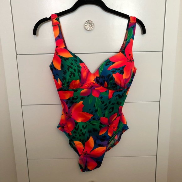 mainstream Other - Floral Tropical one piece bathing suit EUC
